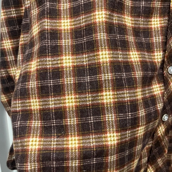 Vintage Lightweight Brown Plaid Button-Up - Picture 4 of 6